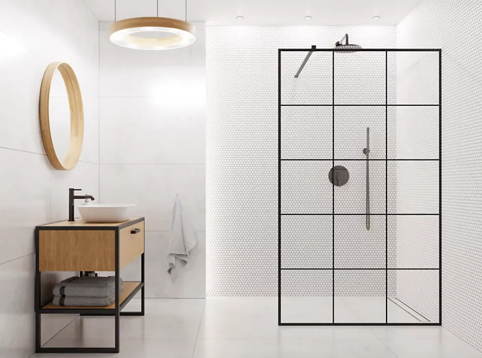 Ilcom Mosaïque sur résille pour salle de bain et cuisine en céramique 30 cm x 26 cm - Matt white hive