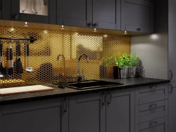 Mosaïque sur résille pour salle de bain et cuisine en céramique 26.0 cm x 30.0 cm - Gold hive-Ilcom Online