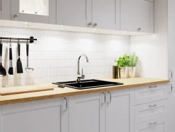 Mosaïque sur résille pour salle de bain et cuisine en céramique 28.2 cm x 29 cm - White bamboo-Ilcom