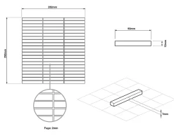 Mosaïque sur résille pour salle de bain et cuisine en céramique 28.2 cm x 29 cm - White bamboo-Ilcom