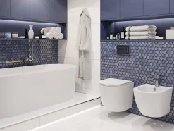 Mosaïque sur résille pour salle de bain et cuisine en céramique 30.6 cm x 26.5 cm - Ocean breeze-Ilcom Outlet