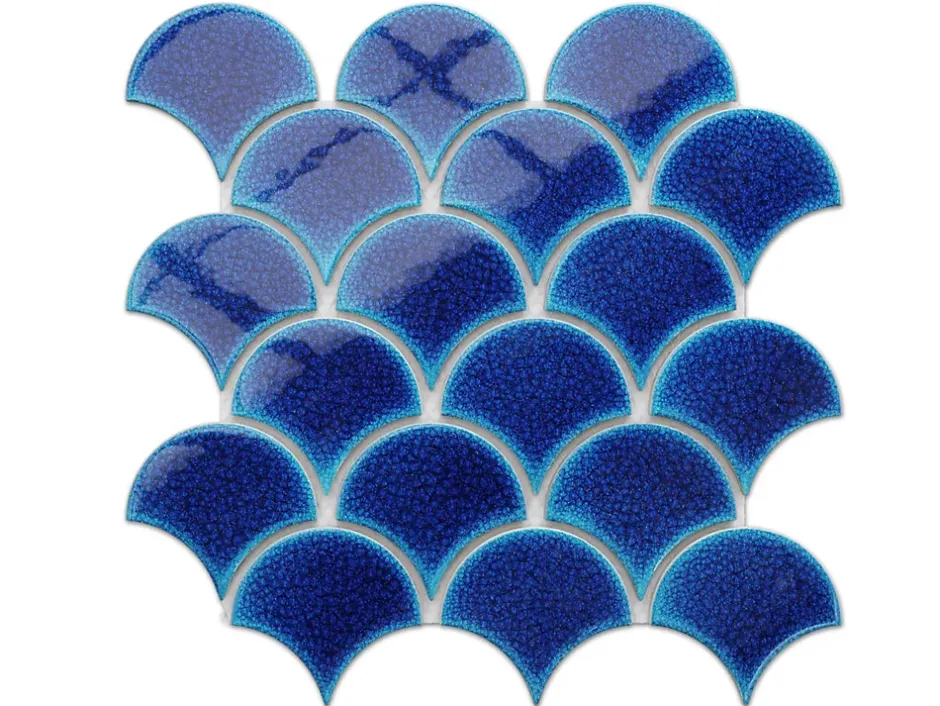 Mosaïque sur résille pour salle de bain et cuisine en céramique 28.5 cm x 29.0 cm - Blue sky-Ilcom