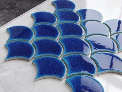 Mosaïque sur résille pour salle de bain et cuisine en céramique 28.5 cm x 29.0 cm - Blue sky-Ilcom