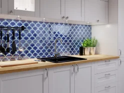 Mosaïque sur résille pour salle de bain et cuisine en céramique 28.5 cm x 29.0 cm - Blue sky-Ilcom