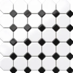 Mosaïque sur résille pour salle de bain et cuisine en céramique 29.3 cm x 29.3 cm - Octagon castle-Ilcom Best