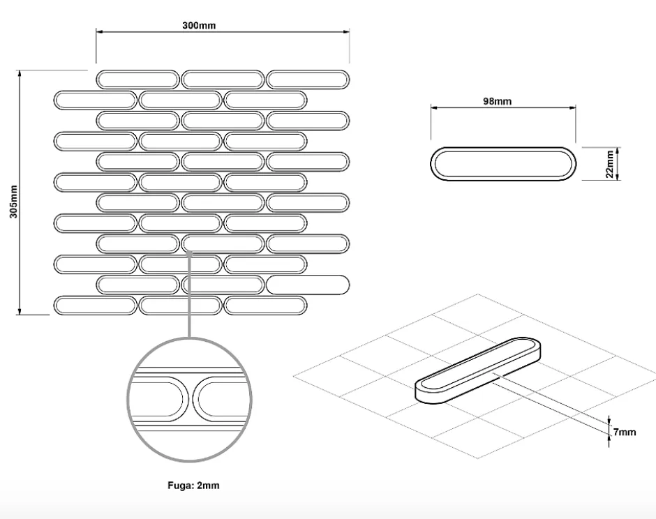 Ilcom Mosaïque sur résille pour salle de bain et cuisine en céramique 30 cm x 30.5 cm - Caramel savoiardi