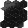 Ilcom Mosaïque sur résille pour salle de bain et cuisine en céramique 26.5 cm x 30.5 cm - Black geometric cubes