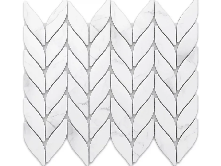 Ilcom Mosaïque sur résille pour salle de bain et cuisine en céramique 27.6 cm x 33.2 cm - Marble sparrow