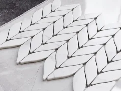 Ilcom Mosaïque sur résille pour salle de bain et cuisine en céramique 27.6 cm x 33.2 cm - Marble sparrow