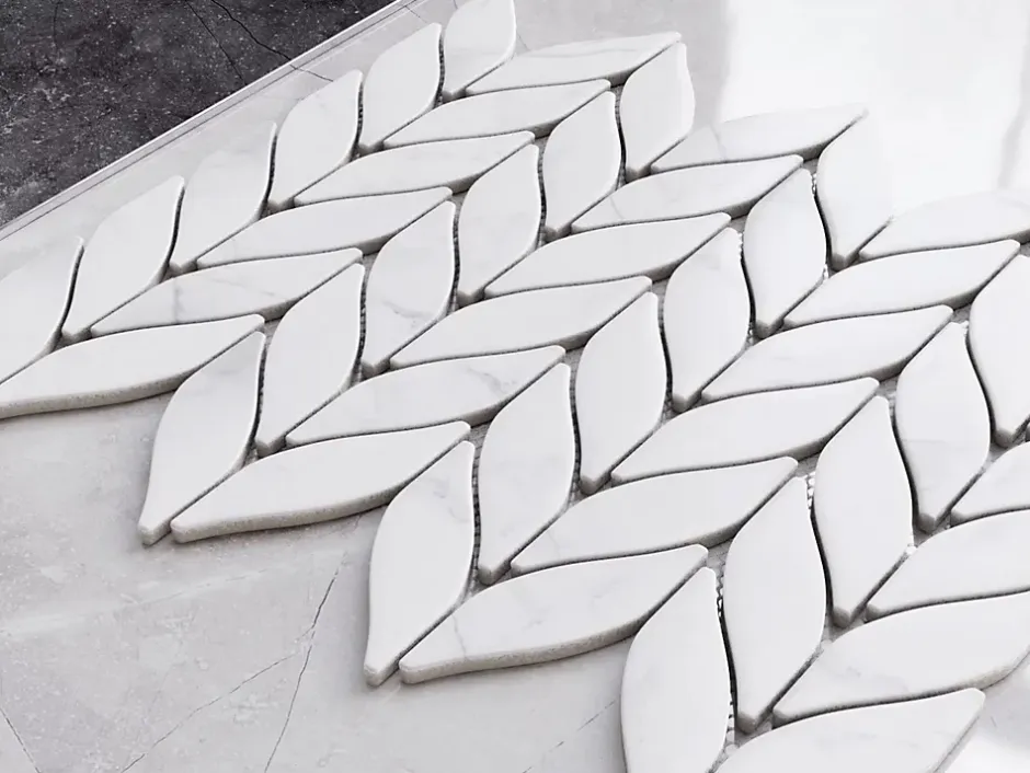 Ilcom Mosaïque sur résille pour salle de bain et cuisine en céramique 27.6 cm x 33.2 cm - Marble sparrow