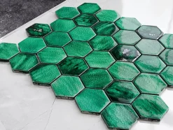 Ilcom Mosaïque sur résille pour salle de bain et cuisine en céramique 31.2 cm x 27 cm- Jungle nature hive