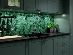 Ilcom Mosaïque sur résille pour salle de bain et cuisine en céramique 31.2 cm x 27 cm- Jungle nature hive