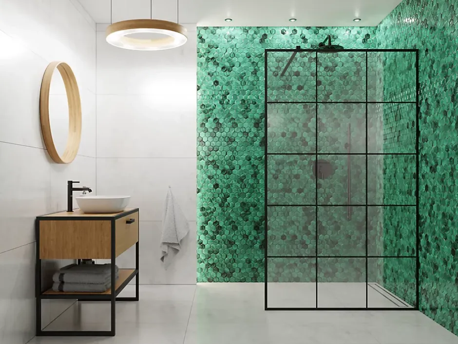 Ilcom Mosaïque sur résille pour salle de bain et cuisine en céramique 31.2 cm x 27 cm- Jungle nature hive