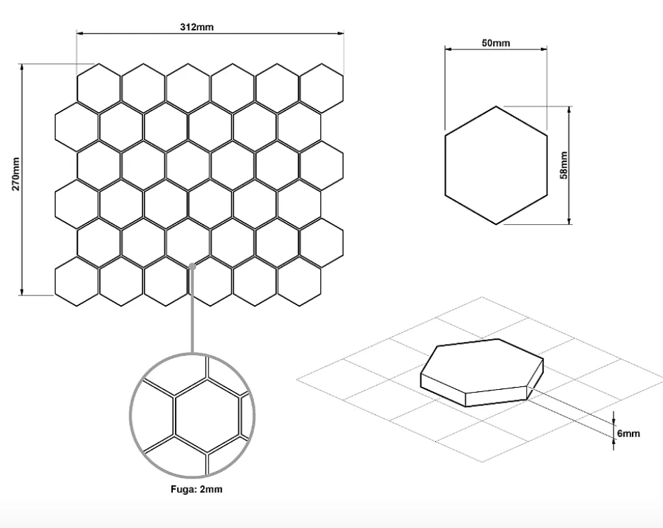 Ilcom Mosaïque sur résille pour salle de bain et cuisine en céramique 31.2 cm x 27 cm- Jungle nature hive