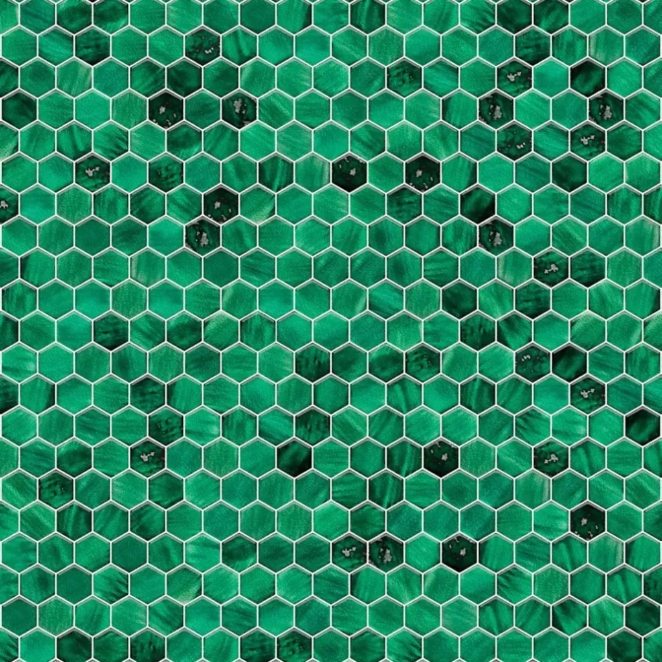 Ilcom Mosaïque sur résille pour salle de bain et cuisine en céramique 31.2 cm x 27 cm- Jungle nature hive