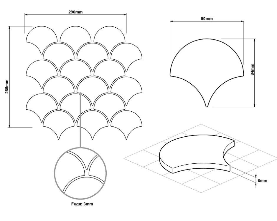 Mosaïque sur résille pour salle de bain et cuisine en céramique 28.5 cm x 29 cm - First snow-Ilcom Hot