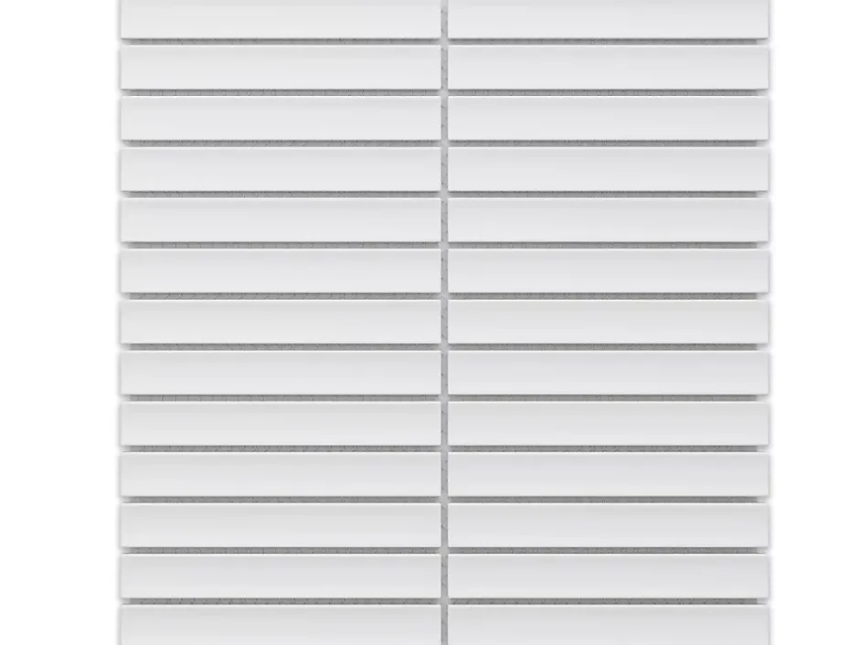 Mosaïque sur résille pour salle de bain et cuisine en céramique 29.6 cm x 30 cm - Matt white piano-Ilcom Discount