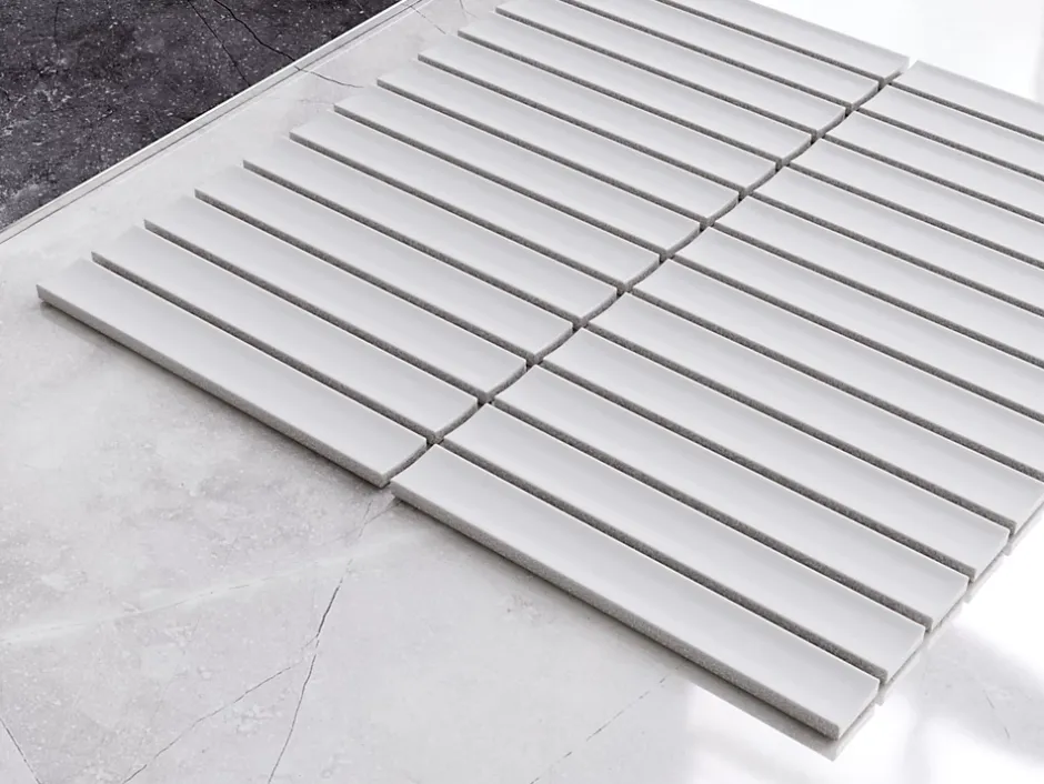 Mosaïque sur résille pour salle de bain et cuisine en céramique 29.6 cm x 30 cm - Matt white piano-Ilcom Discount