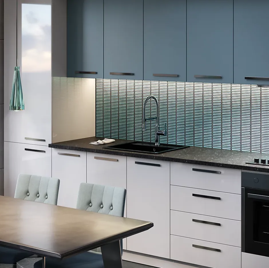 Ilcom Mosaïque sur résille pour salle de bain et cuisine en céramique 29.0 cm x 28.2 cm - Shimmering shores