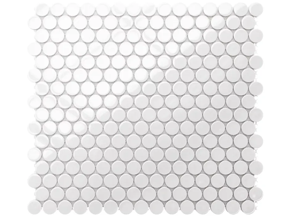 Ilcom Mosaïque sur résille pour salle de bain et cuisine en céramique 31.7 cm x 29.3 cm - Snowballs