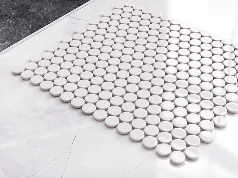 Ilcom Mosaïque sur résille pour salle de bain et cuisine en céramique 31.7 cm x 29.3 cm - Snowballs