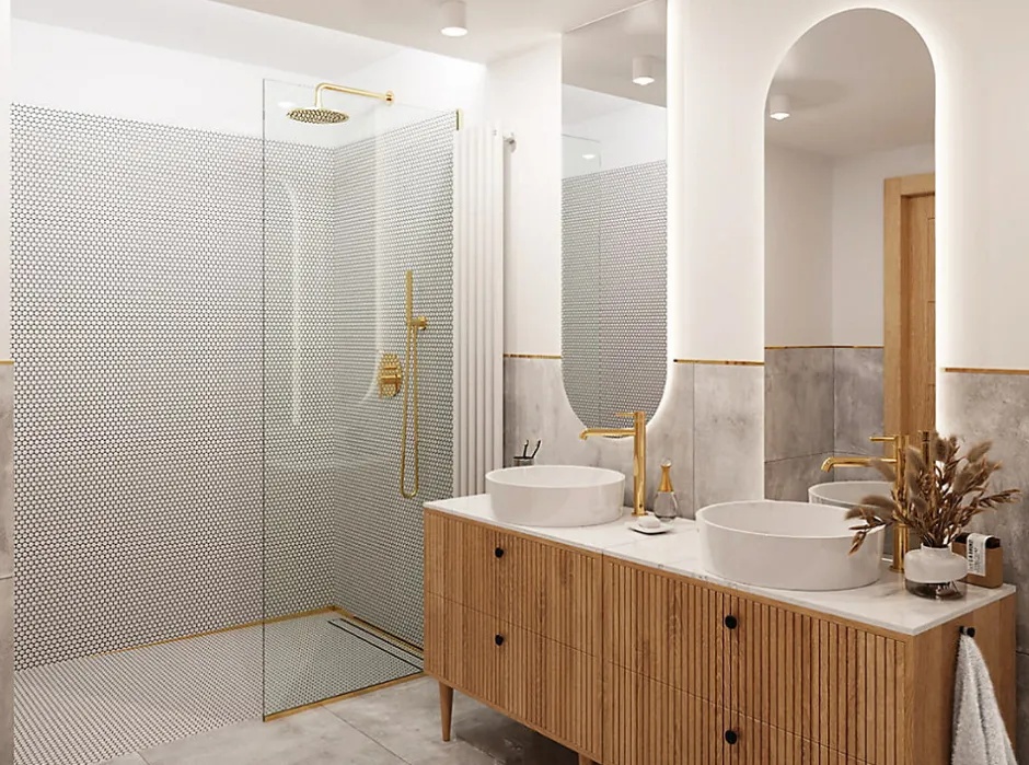 Ilcom Mosaïque sur résille pour salle de bain et cuisine en céramique 31.7 cm x 29.3 cm - Snowballs