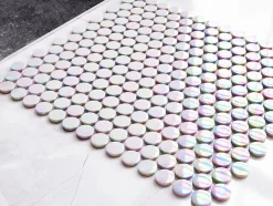 Mosaïque sur résille pour salle de bain et cuisine en céramique 29.3 cm x 31.7 cm - Rainbow bubbles-Ilcom Outlet