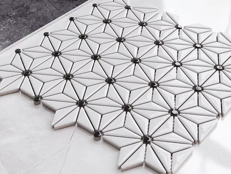 Ilcom Mosaïque sur résille pour salle de bain et cuisine en céramique 29.4 cm x 30.7 cm - Origami