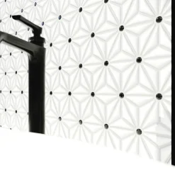 Ilcom Mosaïque sur résille pour salle de bain et cuisine en céramique 29.4 cm x 30.7 cm - Origami