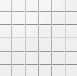 Ilcom Mosaïque sur résille pour salle de bain et cuisine en céramique 30.2 cm x 30.2 cm - White chaturanga