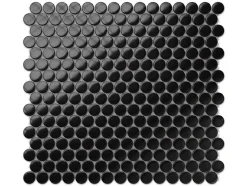 Mosaïque sur résille pour salle de bain et cuisine en céramique 31.7 cm x 29.3 cm- Black dots-Ilcom Clearance