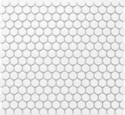 Ilcom Mosaïque sur résille pour salle de bain et cuisine en céramique 31.7 cm x 29.3 cm - Matt white dot
