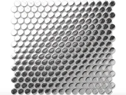 Mosaïque sur résille pour salle de bain et cuisine en céramique 31.7 cm x 29.3 cm - Silver dots-Ilcom Clearance