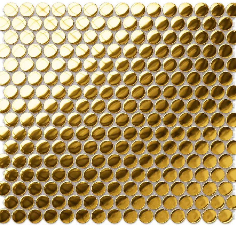 Ilcom Mosaïque sur résille pour salle de bain et cuisine en céramique 29.3 cm x 31.7 cm - Golden drops