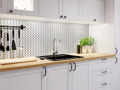 Mosaïque sur résille pour salle de bain et cuisine en céramique 27.5 cm x 21.8 cm - White sparrow-Ilcom Best