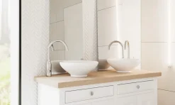 Mosaïque sur résille pour salle de bain et cuisine en céramique 27.5 cm x 21.8 cm - White sparrow-Ilcom Best