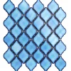 Mosaïque sur résille pour salle de bain et cuisine en céramique - 28.2 cm x 25.2 cm - Blue arabesque-Ilcom Online