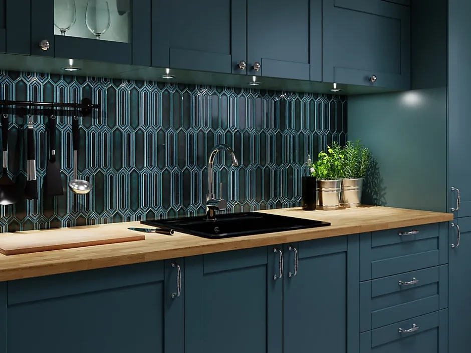 Ilcom Mosaïque sur résille pour salle de bain et cuisine en céramique 30.0 cm x 29.6 cm - Crystal