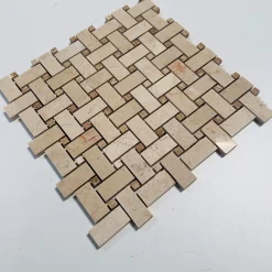 Mosaïque Tissage panier en Marbre Beige - Emperador-Albedo Pierre Discount