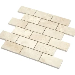 Mosaïque Travertin - Beige Adouci - Barrettes-Decoon