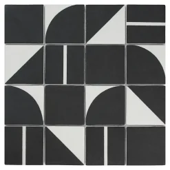 Mosaïque Urda noir et blanc 30 x 30 cm-GoodHome Best