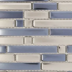Decoon Mosaïque Verre - Chrome - Barrettes
