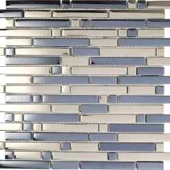 Decoon Mosaïque Verre - Chrome - Barrettes