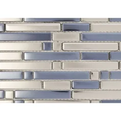 Decoon Mosaïque Verre - Chrome - Barrettes