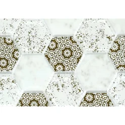 Mosaïque Verre - Mix Brown Déco - Hexagones-Decoon Outlet