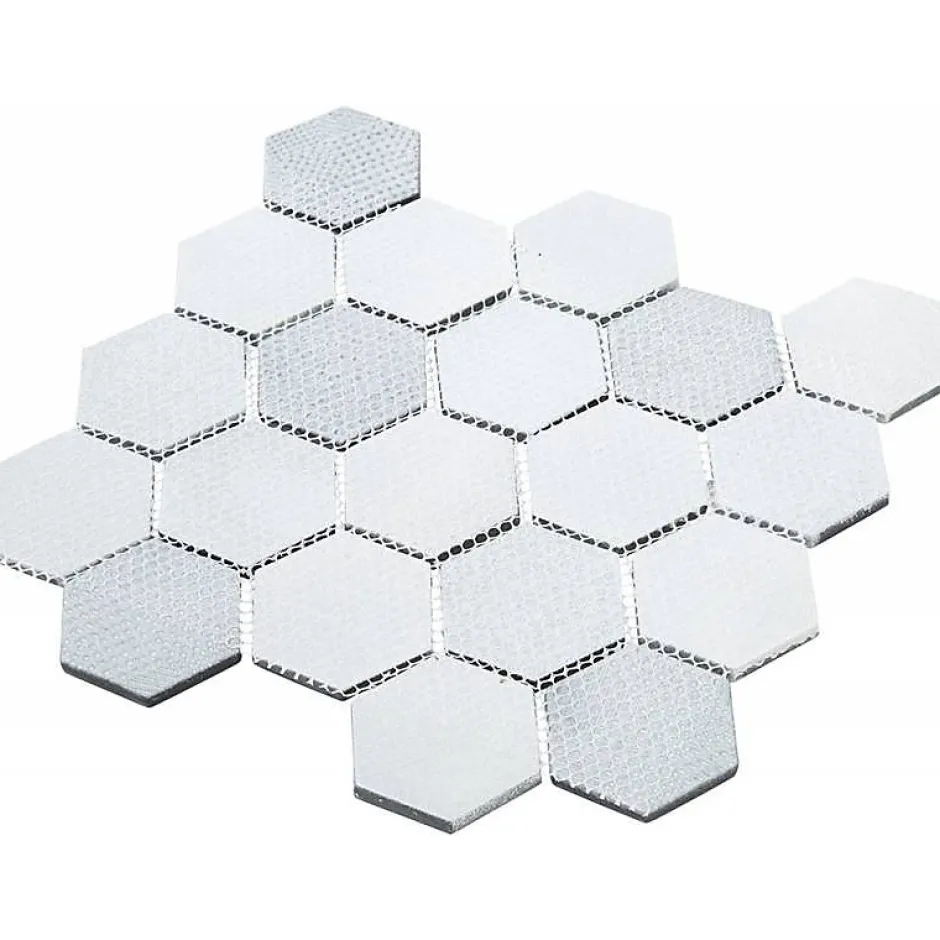 Mosaïque Verre - Mix Gris - Hexagones-Decoon New