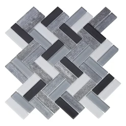 Mosaïque verre Xavier gris L. 27,5 x l. 31,5 cm-Mat Inter Sale