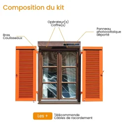 Bubendorff Moteur Solaire 2 Vantaux Kit Complet Pour Volet Battant