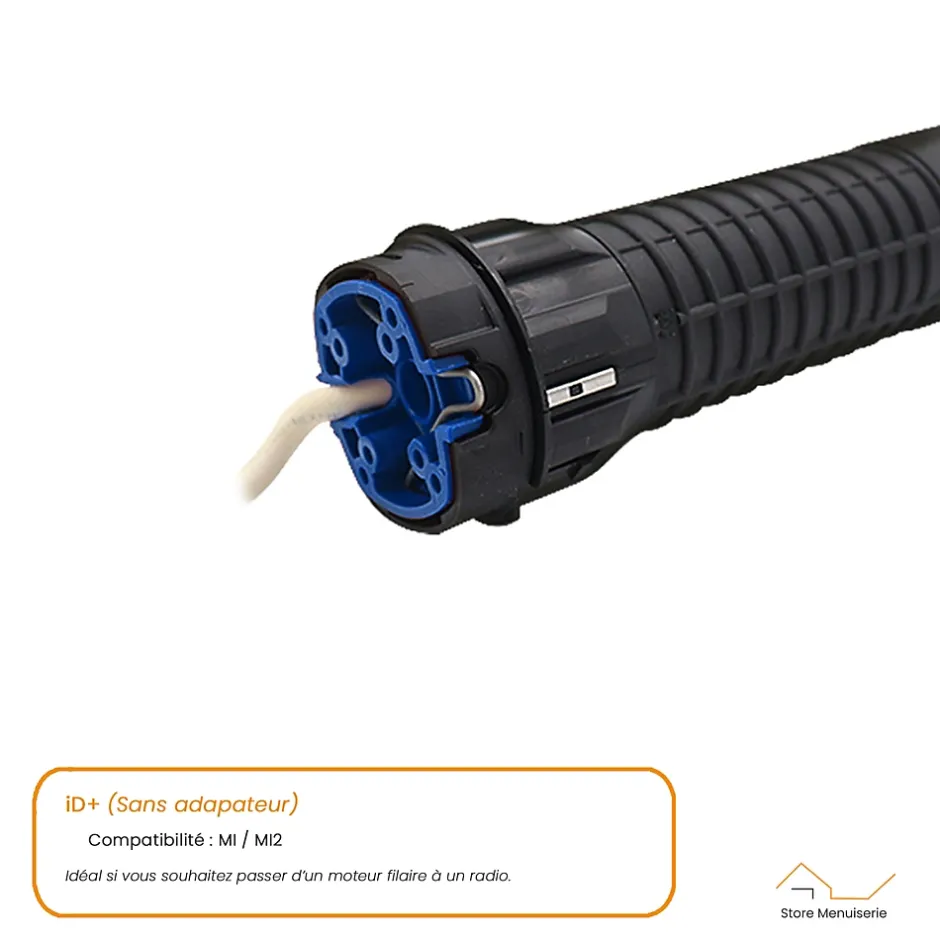 Bubendorff Moteur Universel 10 Nm, Radio R, avec Émetteur et tête iD+, pour Volet Roulant