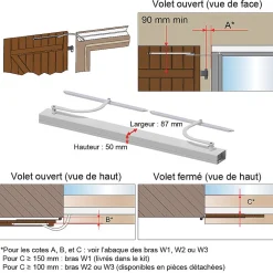 Slid’Up By Mantion Motorisation pour volet 2 battants SLID'UP WINEO filaire - baie 1500 à 2500 mm - blanc